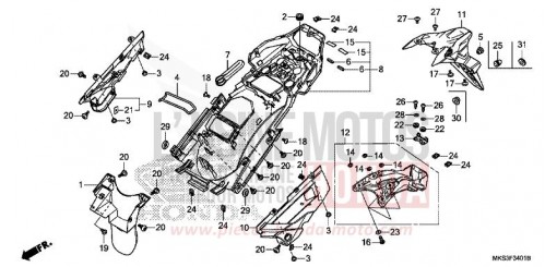 KOTFLUEGEL, HINTEN (CRF1100A2/A4/AL2/AL4/D2/D4/DL2/DL4) CRF1100A2L de 2020